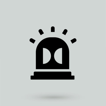 recommend clip art: Siren Icon in trendy flat style isolated on grey background. Alarm symbol