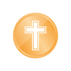 Bronze Münze - Kreuz mit Kontur