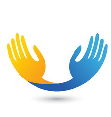 Hopeful hands caring business icon logo