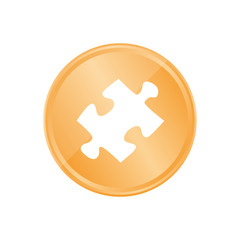 Bronze Münze - schräges Puzzleteil