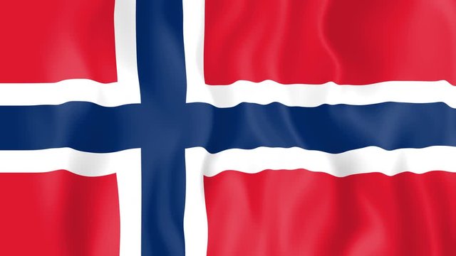 Animated flag of Norway in slow motion
