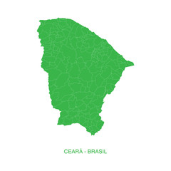 Ceara State Map, Brazil