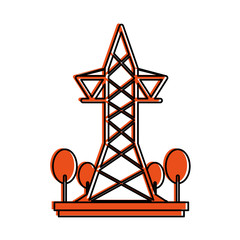 Electric tower icon. save energy power and eco theme. Isolated design. Vector illustration