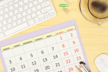 calendar on desk
