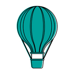 Hot air balloon icon Transportation adventure and journey theme Isolated design Vector illustration