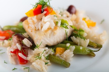 Fried fish with rice.