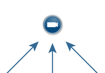 Pfeile zeigen auf Button - Projektor