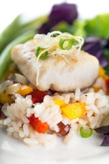 Fried fish with rice.