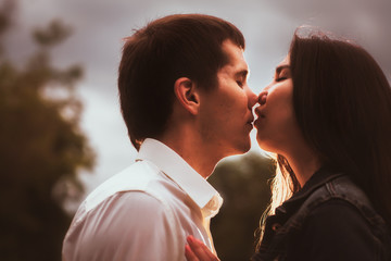 Beautiful young couple on the waterfront