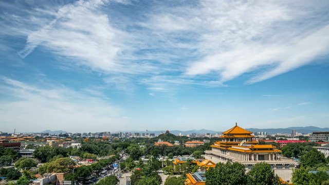 Timelapse of Beijing urban skyline at daytime,Beijng,China.