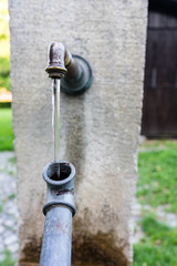 fountain water metal pipe construction