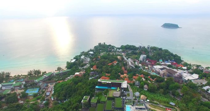 aerial photography the Interstitial hill the middle of Kata Noi beach andKata beach