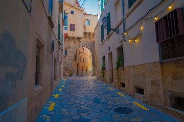 Fototapeta na wymiar Street in old city of Palma de Mallorca, Spain