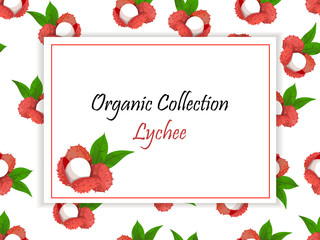 Vintage fruit poster design with Lychee