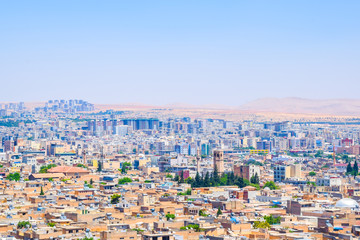 Beautiful skyline of Sanliurfa, Turkey with copy space