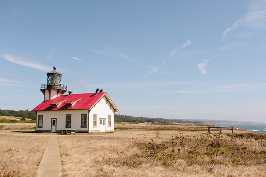 Red and white lighthouse