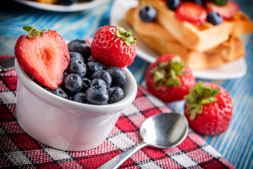 Waffles with berries.