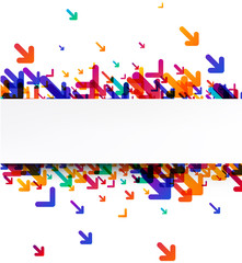 White background with colorful arrows.