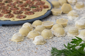 Cooking ravioli. Home cooking. Healthy food.