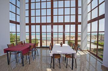 Interior design of luxury villa dining area