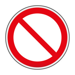 Prohibition no symbol, warning and stop sign - vector illustration
