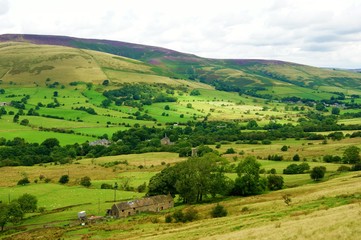 Fototapeta na wymiar Edale Valley in the English Peak District.