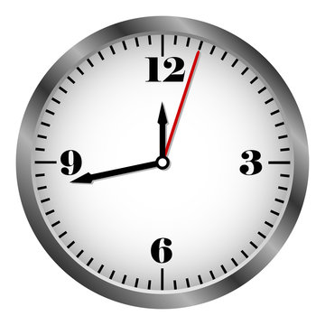 Metal clock icon vector