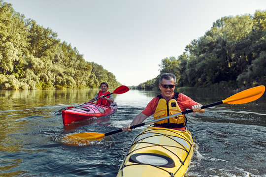 A canoe trip on the river in the summer.