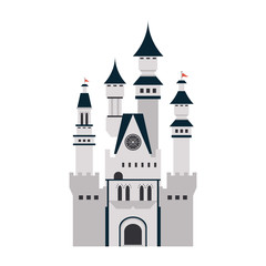 big white castle icon image vector illustration design 