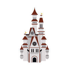 Obraz premium big white castle icon image vector illustration design 