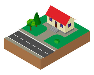 Small House. Building. Isometric.