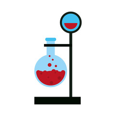test tube with bubbly liquid science icon image vector illustration design 