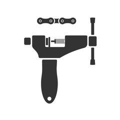 Bicycle chain brute, chain tool. Vector Icon.