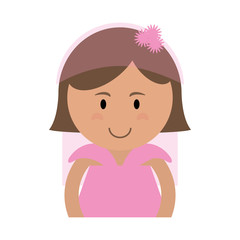 cute bride in pink icon image vector illustration design 