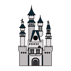 big white castle icon image vector illustration design 