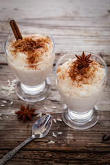 Homemade Rice Pudding With Cinamon And Vanilla