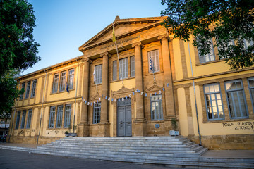 A facade of Faneromeni school in historical Nicosia city centre