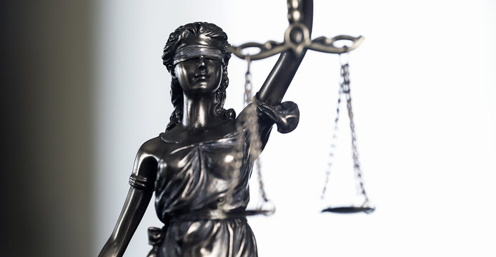 Legal law concept image. The Statue of Justice - lady justice or Iustitia 
