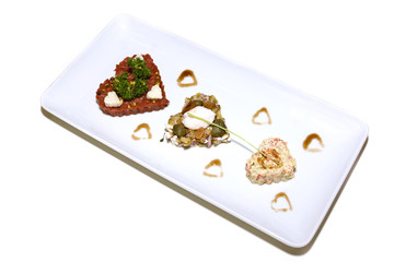 Heart shaped gourmet appetizer