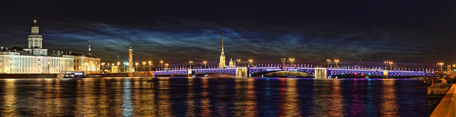 Panorama of night St. Petersburg