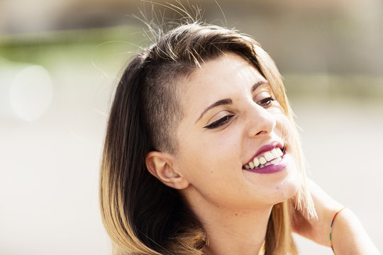 Beautiful smiling for a trasgressive model