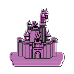 big castle icon image vector illustration design  purple color