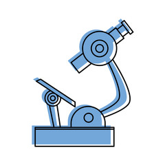 microscope science icon image vector illustration design  blue color