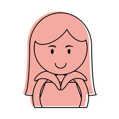 cute woman cartoon icon image vector illustration design  pink color