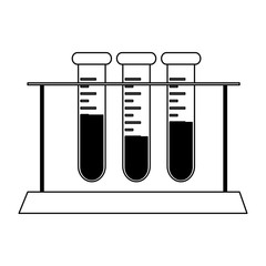 test tubes science icon image vector illustration design  black and white