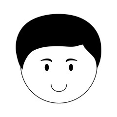 boy happy child icon image vector illustration design  black and white