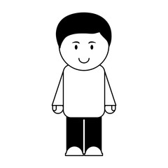 boy happy child icon image vector illustration design  black and white