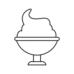 ice cream cup or sundae icon image vector illustration design  black line