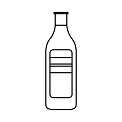 bottle with blank label icon image vector illustration design  black line