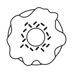 glazed donut icon image vector illustration design  black line